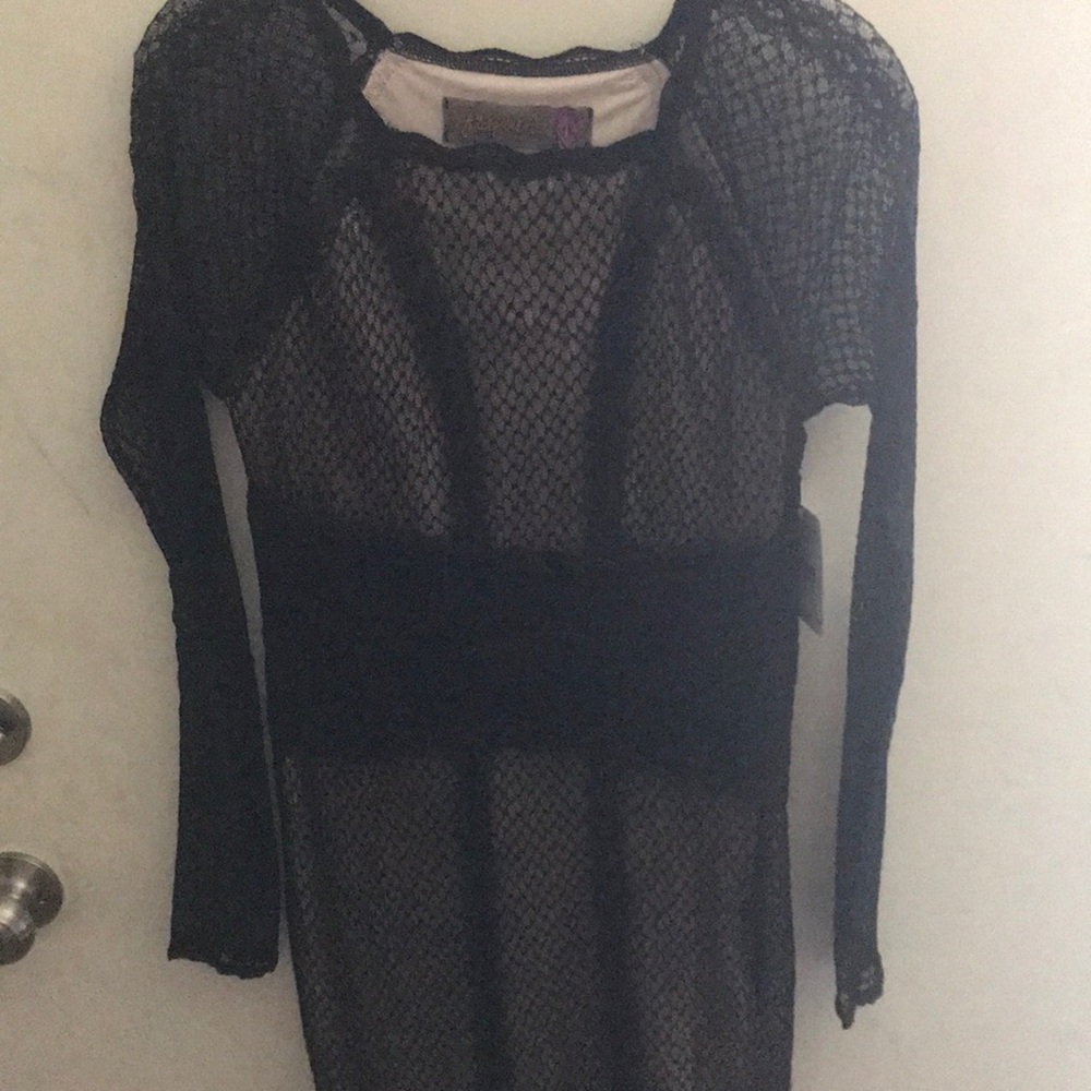 Gorgeous black lace Free People body con dress